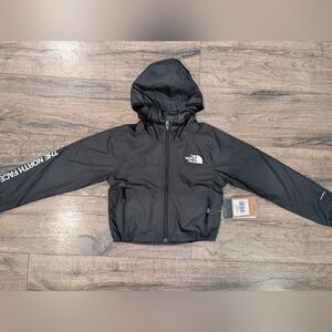 North Face Size 6 XS Black Windbreaker Full Jacket Coat Never Stop Boy Girl NWT